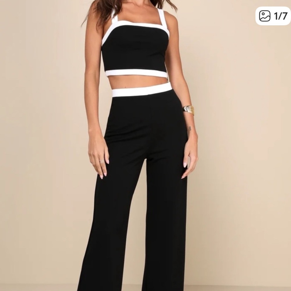 NWOT Lulu's Black and White Two-Piece Set